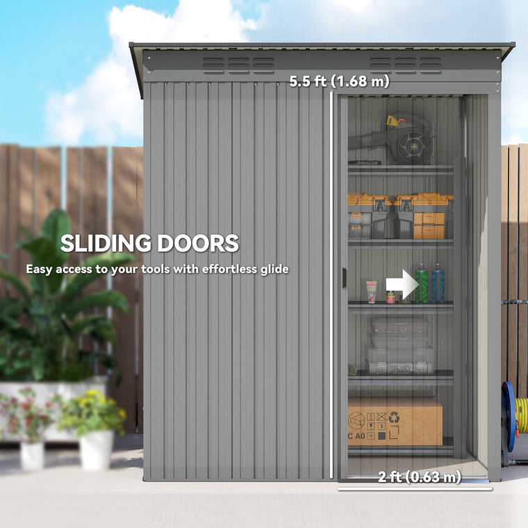 5.2' x 3.5' Metal Tool Shed