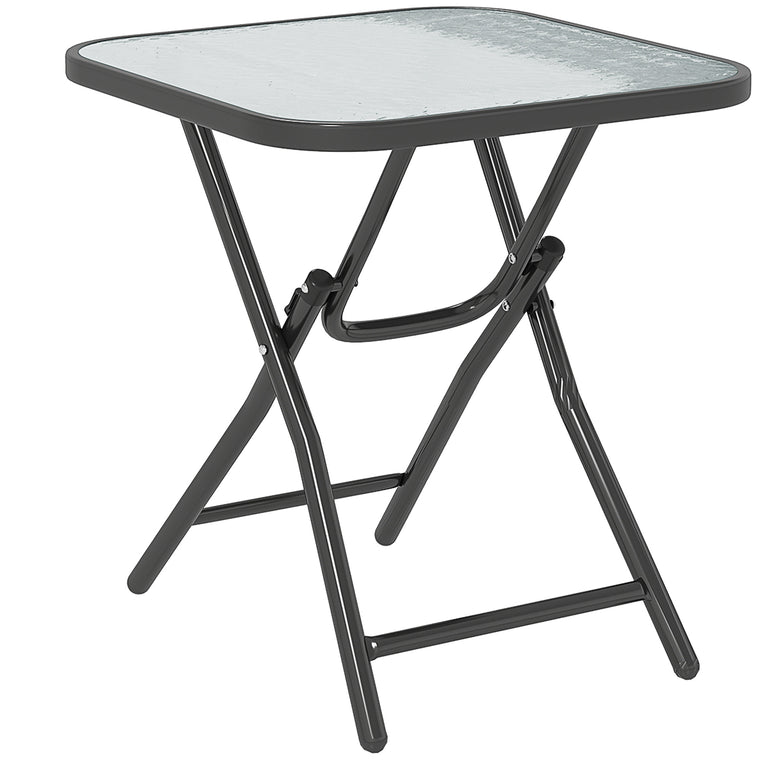 Folding Coffee Table with Tempered Glass Top
