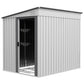 5x7 Garden Shed, Lean-to Metal Storage with Foundation, Sliding Door & 2 Vents for Garden Tools, White