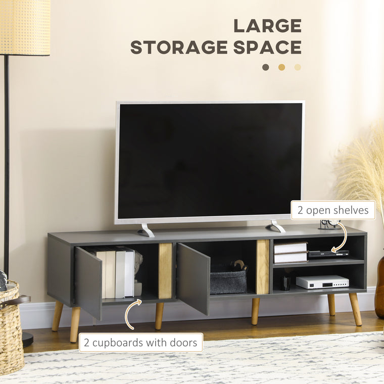 TV Stand for TVs up to 55" with Shelves - Dark Grey