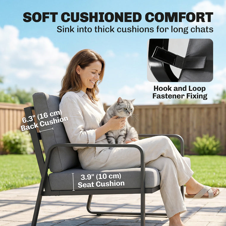 2-Seater Outdoor Loveseat Sofa with Thick Cushions