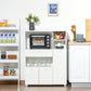 Compact Kitchen Pantry Cabinet Server Hutch Storage Buffet with Microwave Oven Stand Drawer and Shelves, White