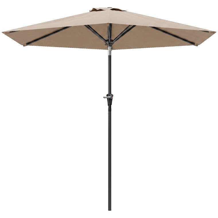 Khaki Patio Sun Umbrella with 6 Ribs