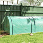 Mini Tunnel Greenhouse with PE Cover Garden Green Grow Shed with Steel Frame Zipped Doors, Green