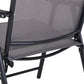 Outdoor Dining Chairs Set of 2, Folding Patio Dining Set with Texteline and Steel Frame for Park Convenient Seat
