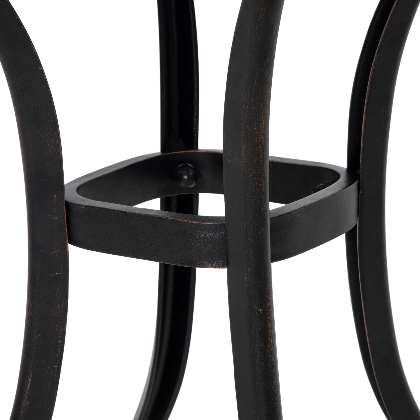 21" Square Outdoor End Table, Cast Aluminum Patio Side Table with Umbrella Hole for Garden, Balcony, Poolside, Black