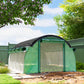 Walk-in Tunnel Greenhouse, Plant Hot House with Sunshade Net, Roll-up Mesh Sidewalls, 2 Doors
