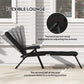 Foldable Lounge Chair, Reclining Patio Sun Lounger with 6-Position Adjustable Back, Black
