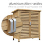 Wooden Garden Storage Shed Kit Wood Garage Tool Organisation Cabinet with 2 Door , 34" x 18" x 38", Natural