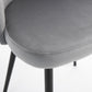 Set of 2 Mid-Back Dining Chairs, Velvet-touch Upholstered Kitchen Chairs for Living Room and Dining Room, Grey