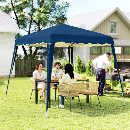 8' x 8' Blue Foldable Pop-Up Canopy Tent with Carrying Bag