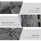 9ft Dark Grey Square Cantilever Umbrella with Cross Base & Tilt