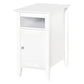 Wooden 3-Tier Modern Nightstand with Pullout Shelf, Adjustable Open Shelf, and Door Cabinet, White