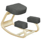 Ergonomic Kneeling Chair, Wood Kneel Stool with Thick Pads, Desk Knee Chair, Improve Posture, Dark Grey