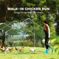 Metal Chicken Coop Run w/ Waterproof Cover, Nesting Box, Roosting Bars, for Outdoor Backyard
