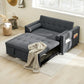 Pull Out Sofa Bed, Sleeper Sofa Couch with USB Ports, Small Linen Loveseat Futon Couch for Living Room, Dark Grey