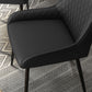 Modern Dining Chairs PU Leather Metal Legs Set of 4 Kitchen Chairs Living Room Quality Design Mid-Class Black