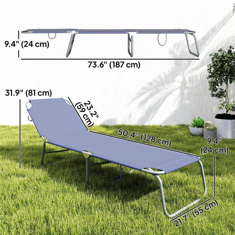 Folding Reclining Tanning Chair with Breathable Mesh