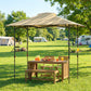 5 x 8.5 ft Pop Up Grill Gazebo with 2 Shelves, UPF 50+ Outdoor Instant Canopy Portable Shelter with Carry Bag, Khaki