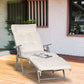 Outdoor Folding Chaise Lounge Chair Recliner with Portable Design, Adjustable Backrest, Cushion and Headrest, Black