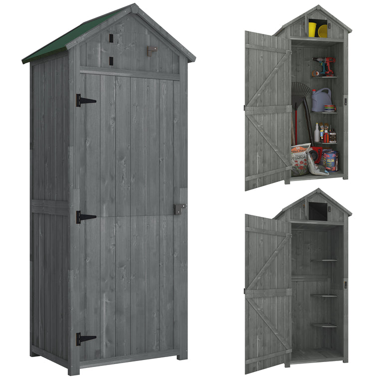 30" x 21" x 71" Garden Shed with Shelves