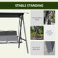 2-Seat Outdoor Porch Swing Patio Swing with Adjustable Canopy, Removable Seat and and Steel Frame for Garden, Poolside
