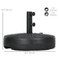 Umbrella Base, Heavy Duty Fillable Base Holder with Steel Pole, Round Parasol Stand for Patio, Outdoor, Backyard, Black