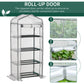 Portable Greenhouse Outdoor Hot House with 4 Tier Shelves, Steel Frame, PE Cover, 28" x 20" x 63" , White