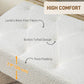 44" Lamb's Wool-Feel Upholstered Bedroom Bench, End of Bed Bench with Thick Padded Cushion and Steel Legs, Cream White