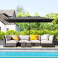 Grey Double-Sided Umbrella with Adjustable Height & 12 Ribs