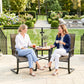 C Spring Motion Patio Chairs Set of 2 with Curved High Backrest, Armrest, All Weather Breathable Fabric, Metal Frame