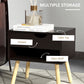Set of 2 Nightstands with Storage Drawer and Shelf, Modern Bedside Table for Bedroom, Black