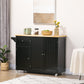 Rolling Kitchen Island with Storage, Utility Kitchen Island Cart with Drawer, Cabinets, Towel Rack and Rubber Wood Top