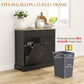 10 Gallon Hidden Garbage Bin Cabinet, Tilt Out Trash Cabinet w/ 2 Drawers, Freestanding Kitchen Island, Black