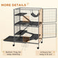 5-Tier Rolling Small Animal Cage, Deluxe Guinea Pig Cage, Ferret Cage for Mink Chinchilla Kitten Rabbit Grey