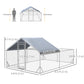 Large Metal Chicken Coop, Hen Run House with Anti-Ultraviolet Cover, Walk-in Poultry Cage for Ducks, Rabbits, Outdoor Backyard Farm, 13.1' x 9.8' x 6.4'