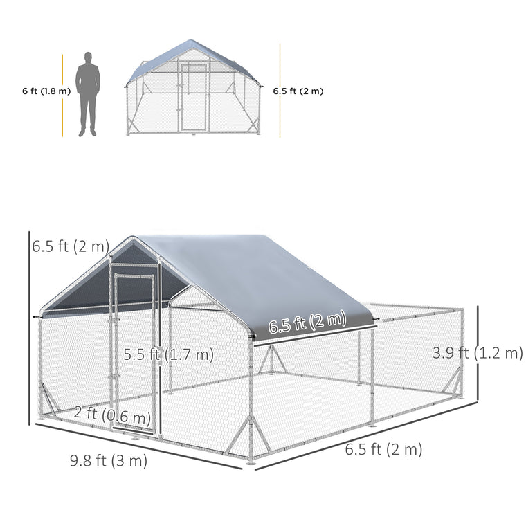 13.1' x 9.8' x 6.4' Chicken Coop with UV-Resistant Cover