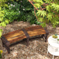 Wooden Outdoor Bench, Wrap Around Tree Bench with Slatted Seat for Yard, Garden, Deck, Lawn, Brown