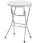 31.5" Bar Height Patio Table, Outdoor Bar Folding Table with HDPE Top, Locking Steel Legs for Party, Camping, White