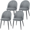 Upholstered Dining Chairs Set of 4 with Metal Legs