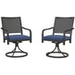 Patio Swivel Chairs with Cushion, Outdoor Swivel Rocker with Curved Armrests, Red