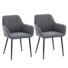 Set of 2 Upholstered Linen Dining Chairs