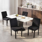 Modern Dining Chairs Set of 4, Kitchen Chairs with Rubberwood Legs and Padded Seat, Black