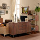 Kitchen Storage Sideboard, Buffet Cabinet with 2 Cupboard, 3 Drawers and Adjustable Shelves for Living Room Rustic Brown