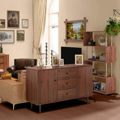 Kitchen Buffet Cabinet with 3 Drawers - Rustic Brown