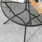 35" Round Patio Dining Table Steel Outside Table with Mesh Tabletop for Garden Backyard Poolside, Black