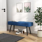 39 Inches Upholstered Bedroom Bench, Modern End of Bed Bench with Steel Legs, Dark Blue