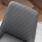 Upholstered Kitchen Chairs, Modern Dining Chairs Set of 4 with Diamond Tufting and Steel Legs for Dining Room, Grey