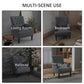 Armchair, Fabric Accent Chair, Modern Living Room Chair with Wood Legs and Rolled Arms for Bedroom, Grey