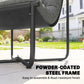 Outdoor Patio Chair, Comfy Sling Lounge Chair with Cushion, Breathable Wide Seat, Steel Frame, Dark Grey